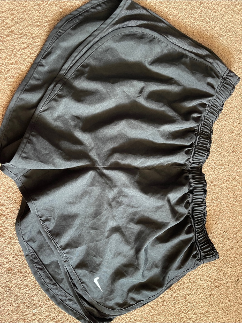 NWOT Nike Black Dri-Fit Running Shorts with White Swoosh XL